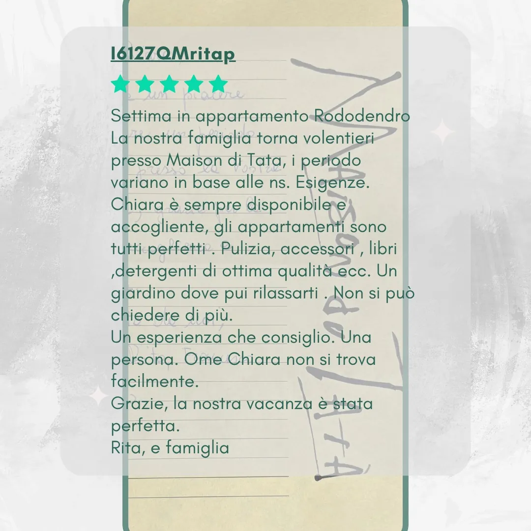Ogni vostro soggiorno &egrave; una storia, e ogni vostra recensione il dono pi&ugrave; grande. &Egrave; attraverso le vostre esperienze che noi cresciamo, ci miglioriamo costantemente e facciamo conoscere la nostra ospitalit&agrave; autentica a chi cerca un'esperienza unica in montagna.Il vostro feedback &egrave; fondamentale: ci aiuta a perfezionare quel comfort che desideriamo offrirvi, rendendo Maison du Tat&agrave; e la Valle d&rsquo;Aosta il vostro "posto del cuore". sempre pi&ugrave; speciale.Aiutateci a scrivere il prossimo capitolo. Condividete la vostra esperienza: la vostra voce &egrave; la nostra migliore guida. 💖➡️ Lascia la tua recensione e diventa parte del nostro futuro! Clicca sul link in bio.🏡 #maisondutat&agrave;💙 #accoglienzasicura🏡🏡🏡🏡🏡#recensioni #grazie #fineanno #cresciamoinsieme #feedback #valledaosta #ospitalit&agrave;valdostana #miglioramento #condividilatuastoria #esperienzaunica #viaggiatori #postoemozionale #accoglienza #montagna #supportolocale #clientifelici #dicembre #graziedicuore